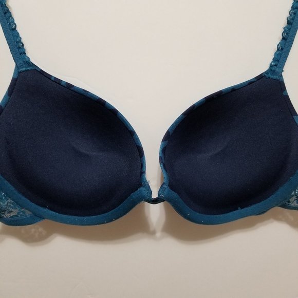 Aerie bra 34C push-up leopard cheetah animal print unlined floral lace wings - Picture 13 of 15